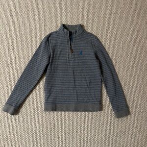 johnnie-O Kids Charcoal Ribbed Quarter Zip Pullover